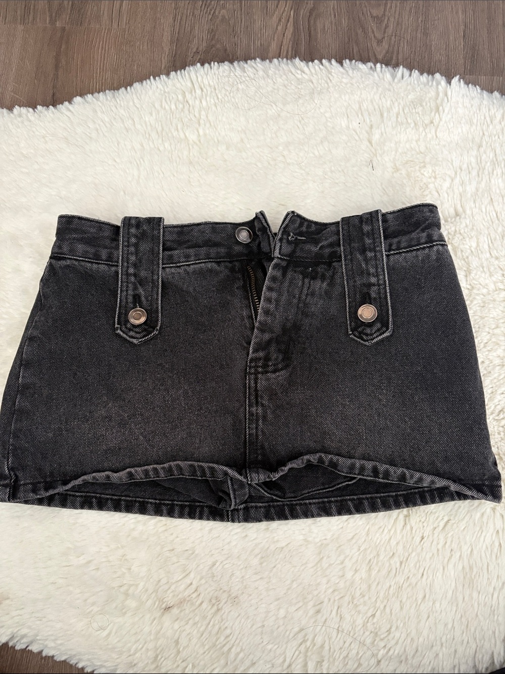 Women's Black Denim Mini Skirt - Classic High Waist